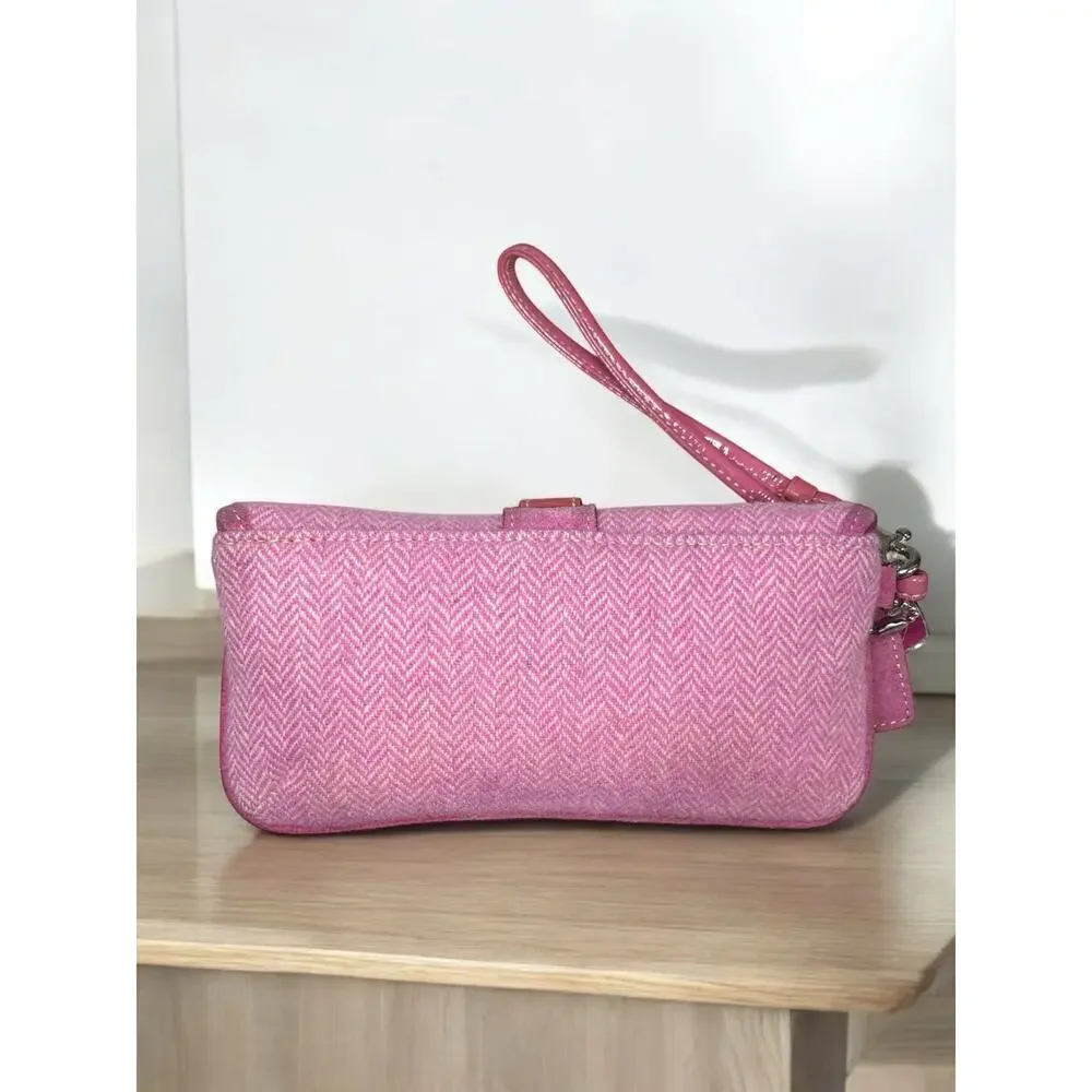 Vintage Coach 1408 Hamptons Herringbone Wool Satchel & FS5878 Wristlet